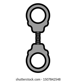 Isolated handcuffs icon over a white background - Vector
