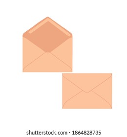 Tarjetas postales aisladas a mano y sobres. Colección moderna de diseños de cartas de amor y amistad. Ilustraciones vectoriales para web e impresión.