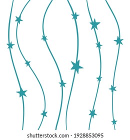 Isolated hand-drawn star background. Abstract vector illustration for web and print.