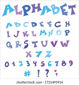 Isolated Hand-drawn Vector Alphabet. Set With Colorful English Letters.