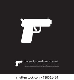 Isolated Handgun Icon. Pistol Vector Element Can Be Used For Handgun, Pistol, Gun Design Concept.