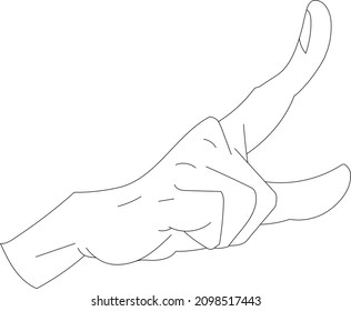 icono de manos aisladas en el esbozo de fondo blanco