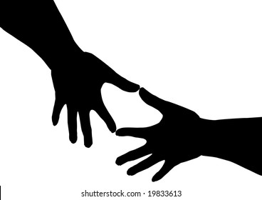 isolated hands on white background vector