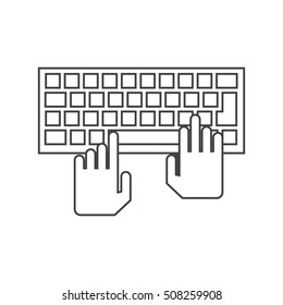 Isolated hands over keyboard device design