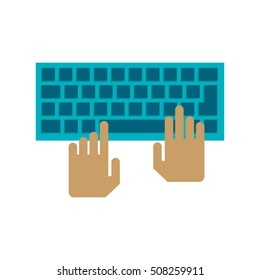 Isolated hands over keyboard device design