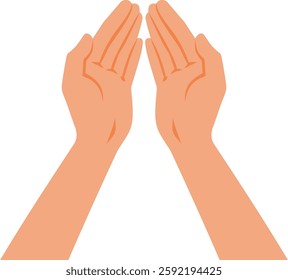 
Isolated Hands in Palm Cup Shape Vector Concept Illustration. Generous person showing the hands in sharing gesture 
