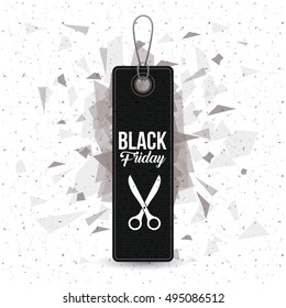 Isolated hanging tag of black friday design