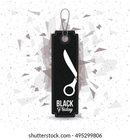 Isolated hanging tag of black friday design