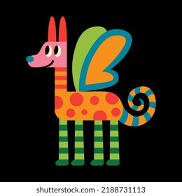 Isolated happy alebrije cartoon of a cute animal Vector illustration