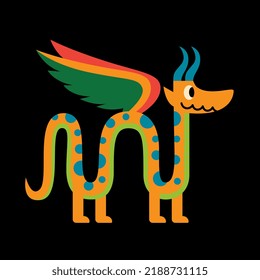 Isolated happy alebrije cartoon of a dragon Vector illustration