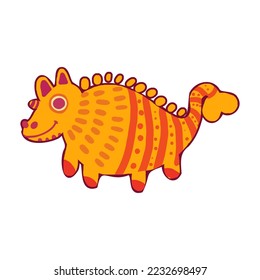 Vector de dibujos animados aislados y felices de alebrije