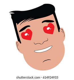 Isolated happy avatar of a man, Vector illustration