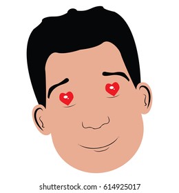 Isolated happy avatar of a man, Vector illustration