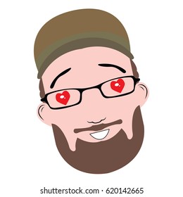 Isolated happy avatar of a man, Vector illustration