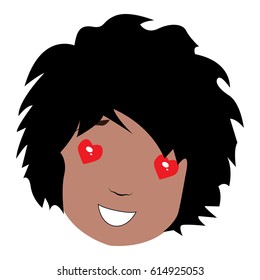 Isolated happy avatar of a woman, Vector illustration