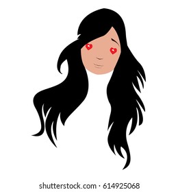 Isolated happy avatar of a woman, Vector illustration