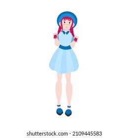 Isolated happy beautiful young woman Vector illustration
