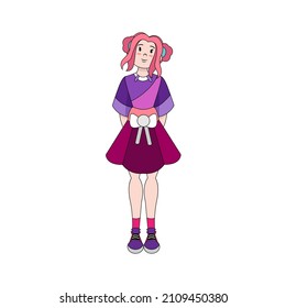Isolated happy beautiful young woman Vector illustration