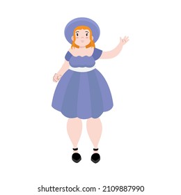 Isolated happy beautiful young woman Vector illustration