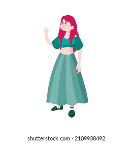 Isolated happy beautiful young woman Vector illustration