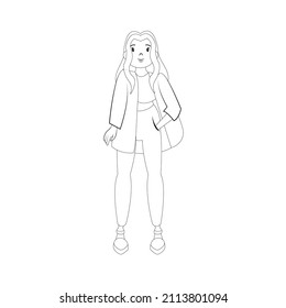Isolated happy beautiful young woman Vector illustration