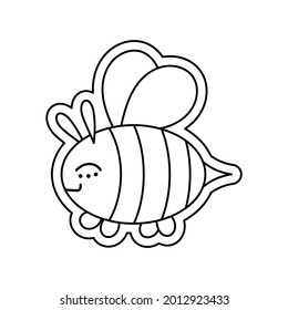 Isolated happy bee icon with no color Vector