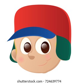 Isolated happy boy avatar on a white background, vector illustration