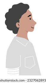Isolated of a happy boy in flat vector.