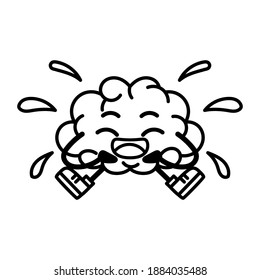 Isolated happy brain cartoon with a smile - Vector illustration
