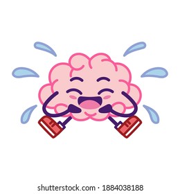 Isolated happy brain cartoon with a smile - Vector illustration