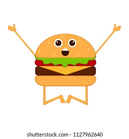 Isolado feliz hambúrguer emote