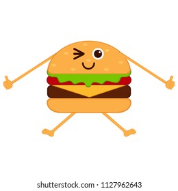 Isolated happy burger emote