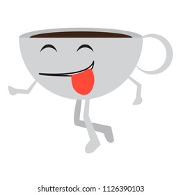 Isolated happy coffee cup emote