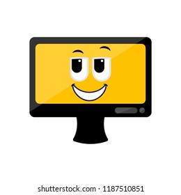 Isolated happy computer screen emote