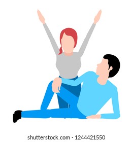 Isolated happy couple. Valentine day. Vector illustration design