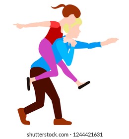 Isolated happy couple. Valentine day. Vector illustration design