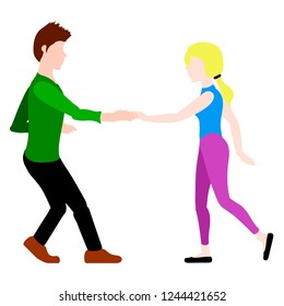 Isolated happy couple. Valentine day. Vector illustration design