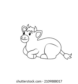 Isolated happy cow nativity character Vector illustration