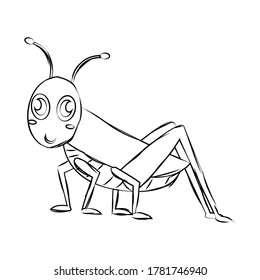 Isolated happy cricket cartoon. Cute insect - Vector illustration