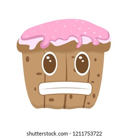 Isolated happy cupcake cartoon character. Vector illustration design