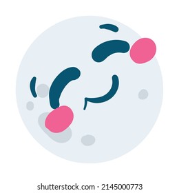 Isolated happy cute moon cartoon Vector