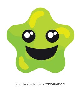 Isolated happy cute star shape emoji Vector