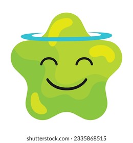 Isolated happy cute star shape emoji Vector