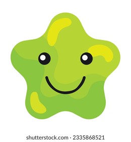Isolated happy cute star shape emoji Vector