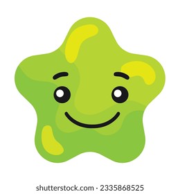 Isolated happy cute star shape emoji Vector