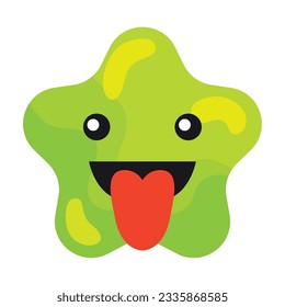 Isolated happy cute star shape emoji Vector