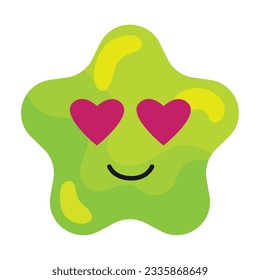 Isolated happy cute star shape emoji Vector