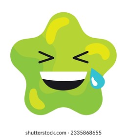 Isolated happy cute star shape emoji Vector