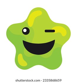 Isolated happy cute star shape emoji Vector