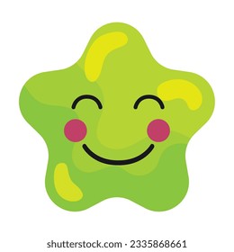 Isolated happy cute star shape emoji Vector